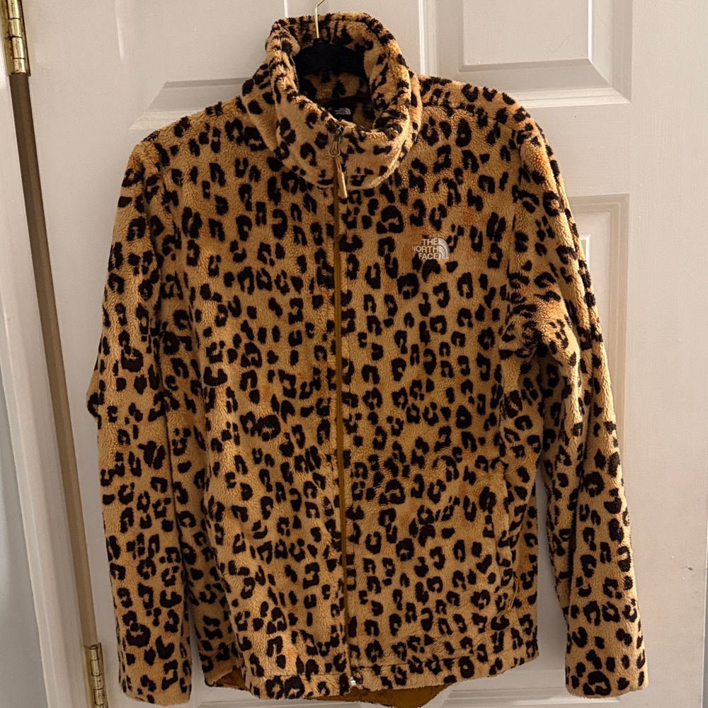 The North Face women’s size large osito Leopard Print Jacket